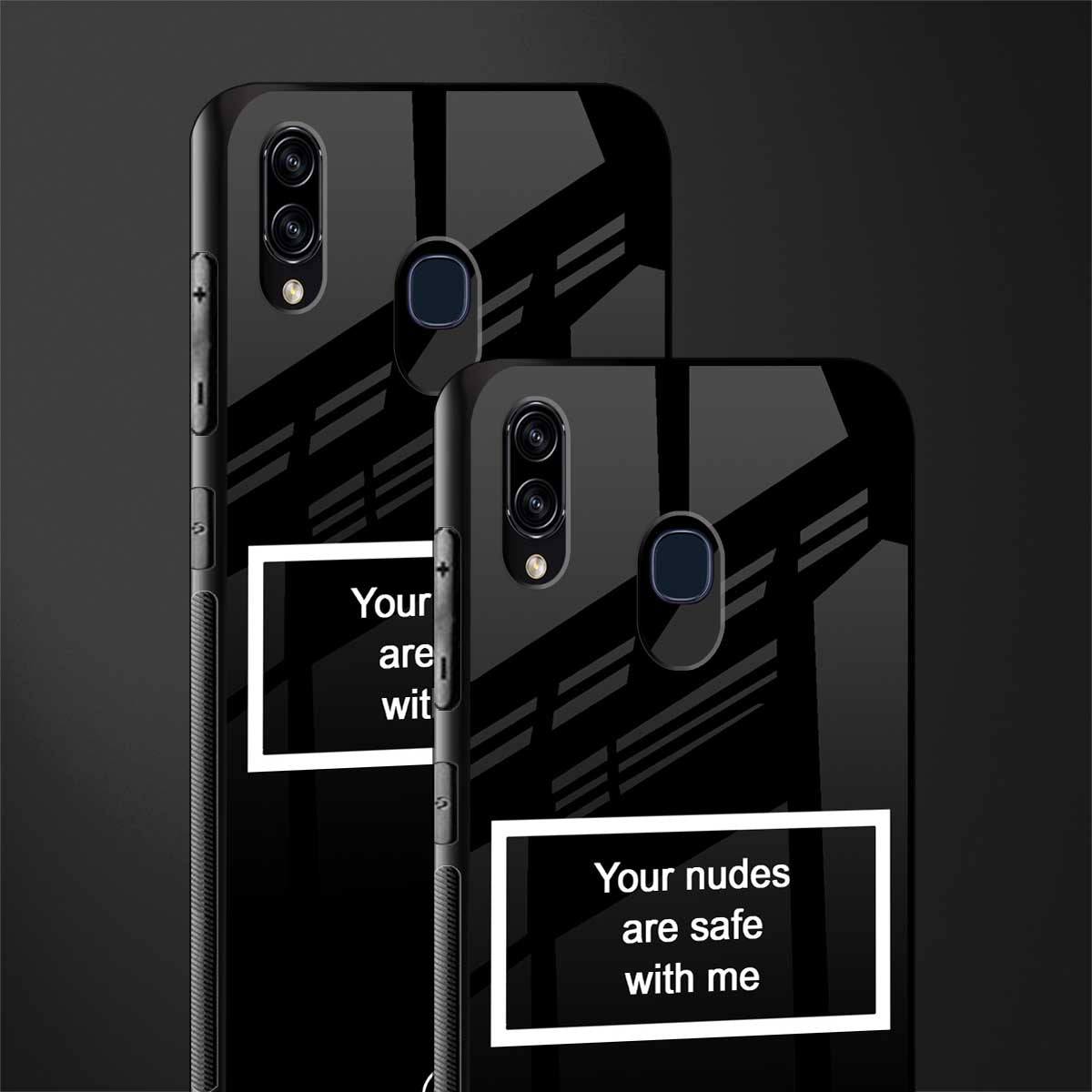 your nudes are safe with me black glass case for samsung galaxy a20 image-2
