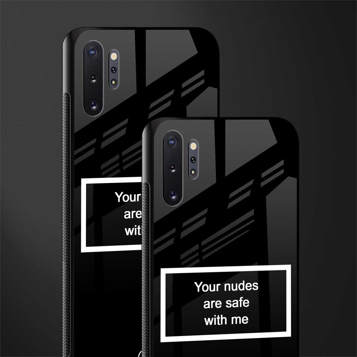 your nudes are safe with me black glass case for samsung galaxy note 10 plus image-2