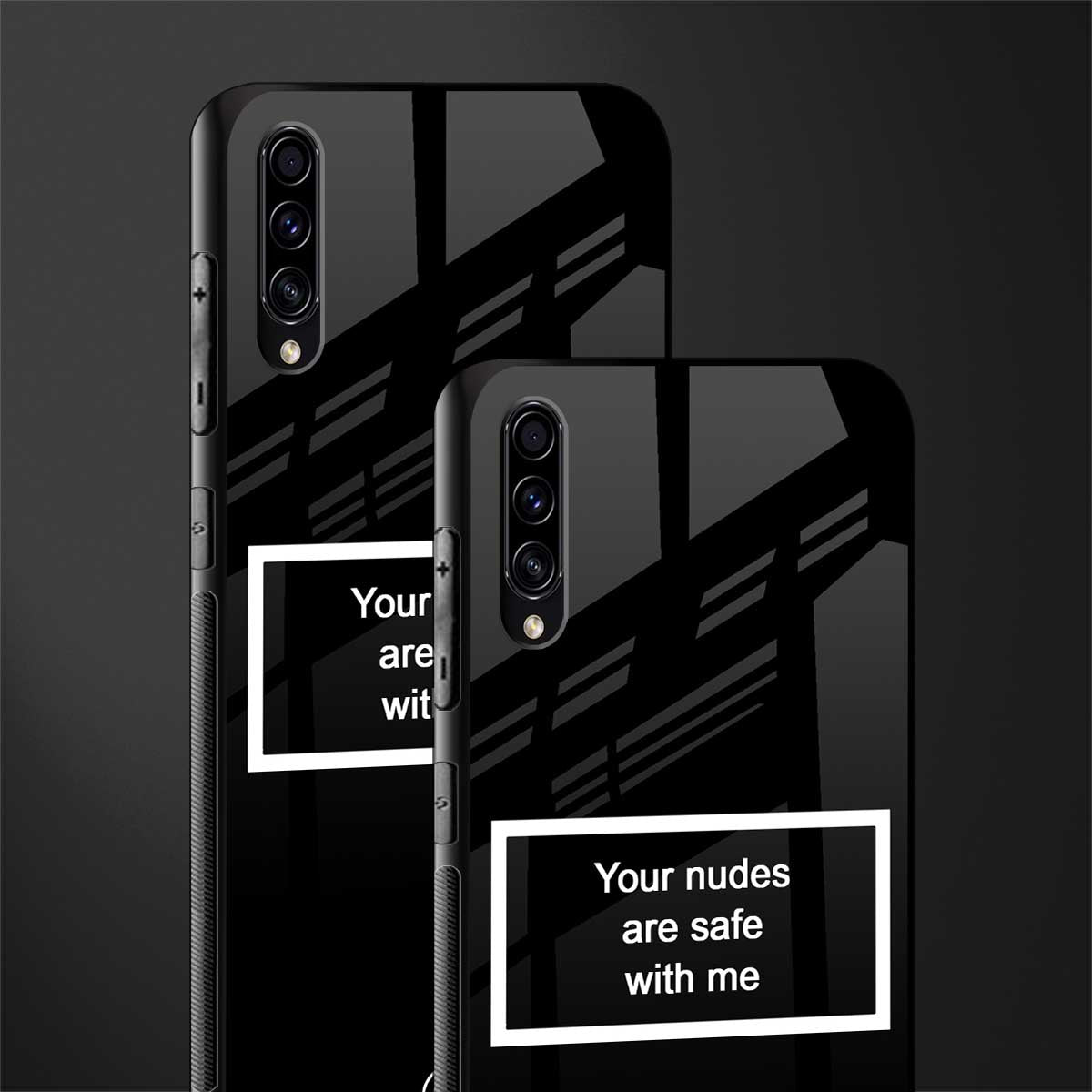 your nudes are safe with me black glass case for samsung galaxy a70 image-2
