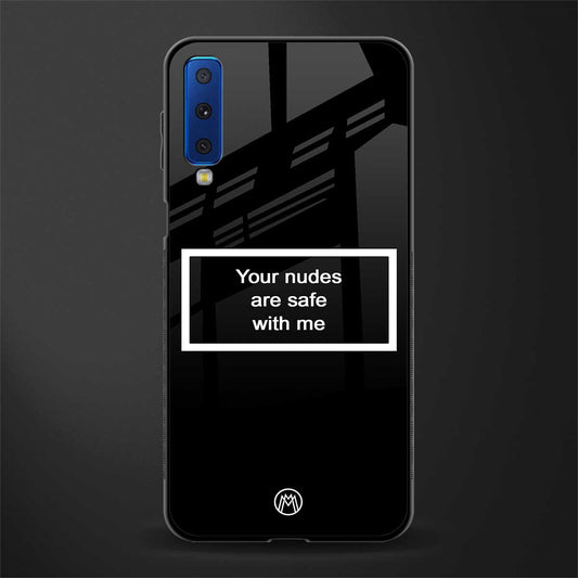 your nudes are safe with me black glass case for samsung galaxy a7 2018 image