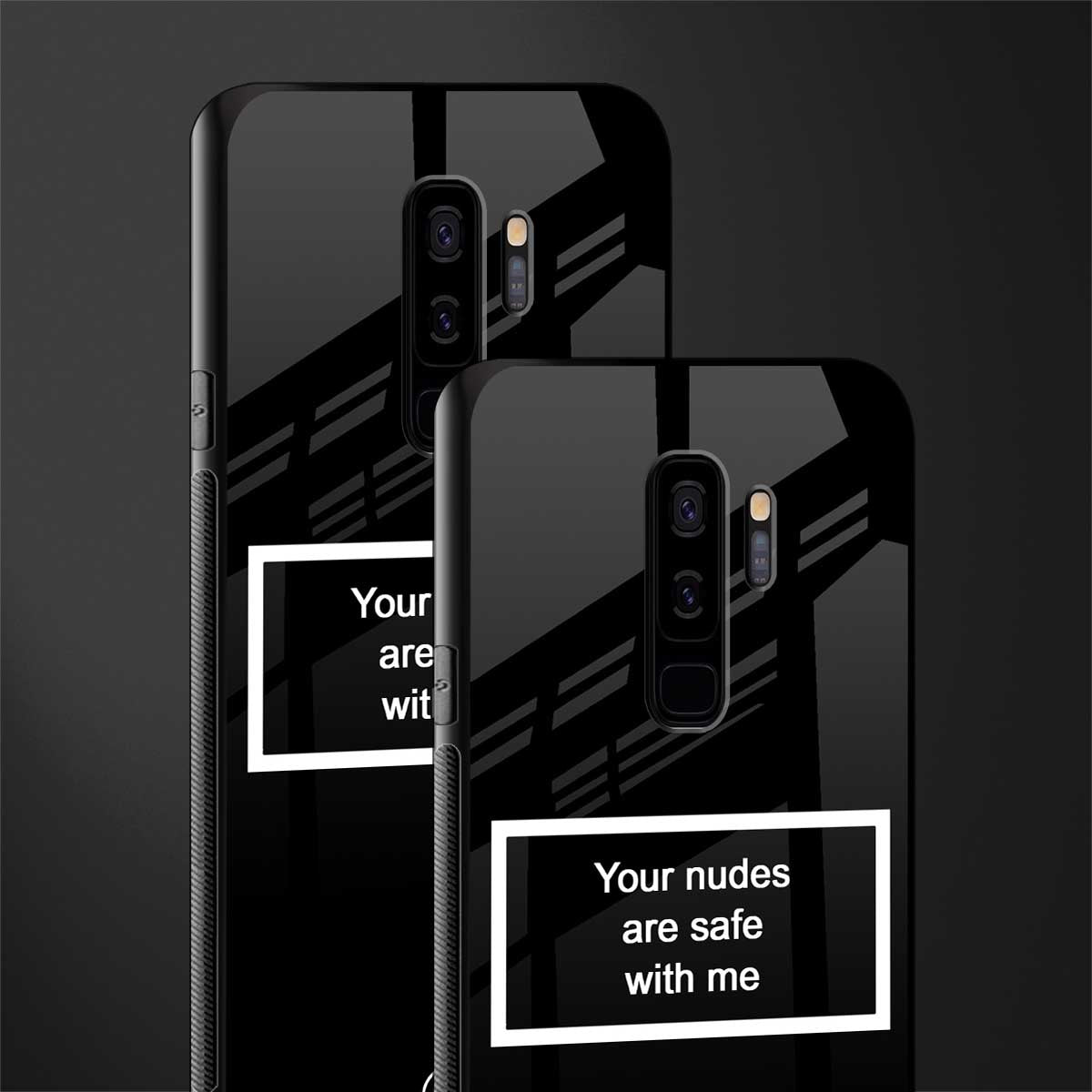 your nudes are safe with me black glass case for samsung galaxy s9 plus image-2