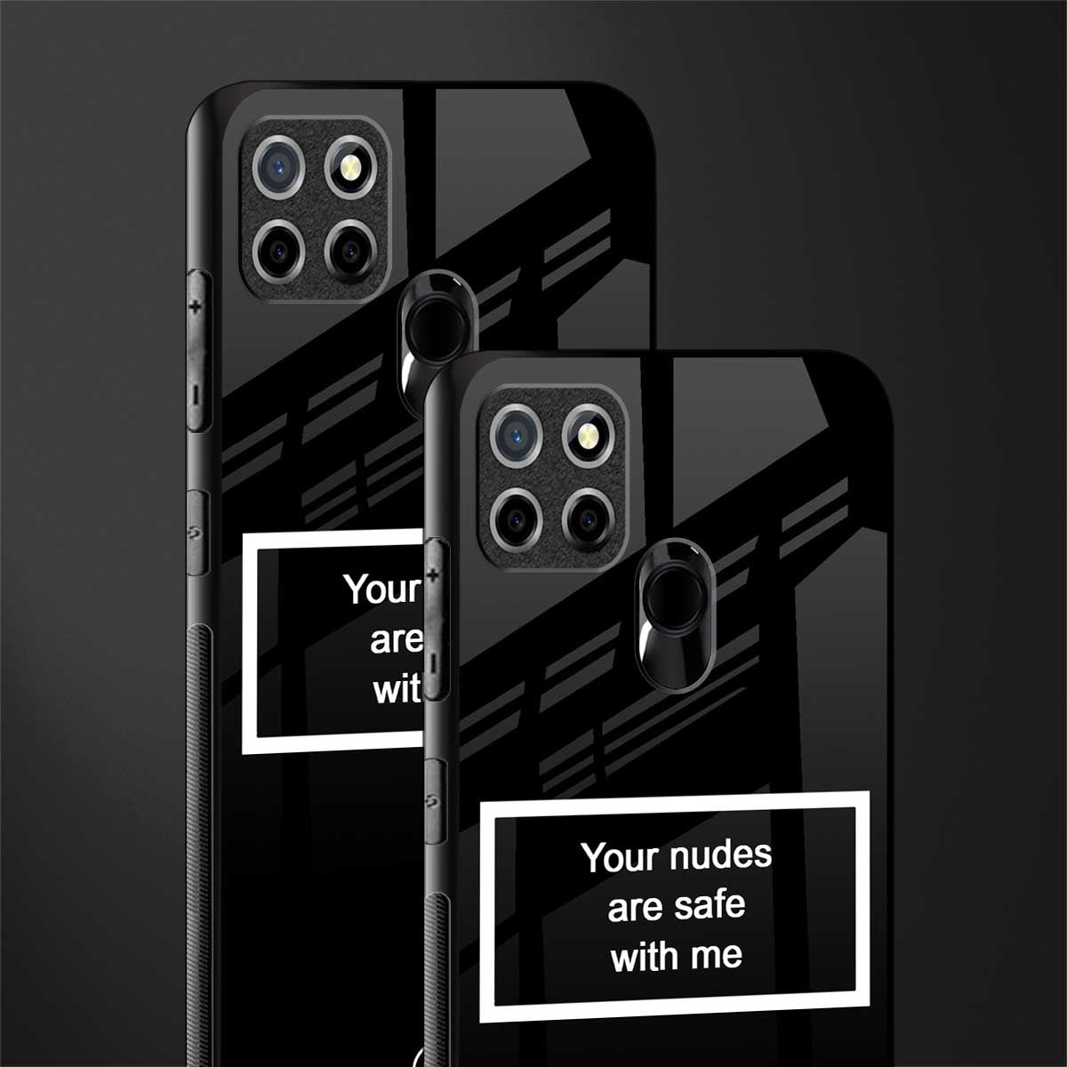 your nudes are safe with me black glass case for realme narzo 30a image-2