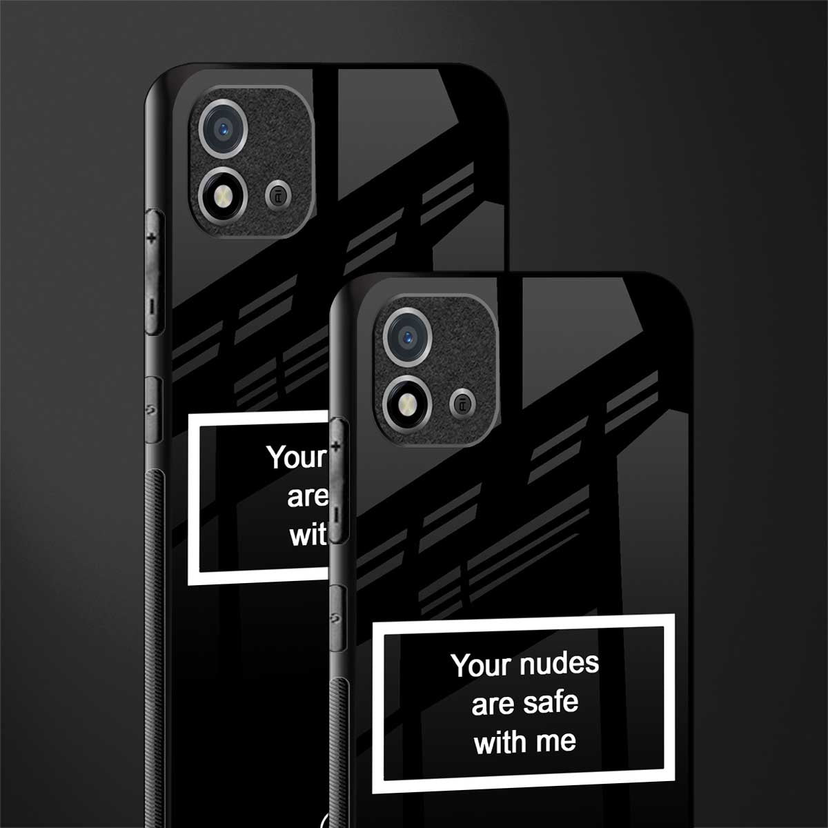 your nudes are safe with me black glass case for realme c20 image-2