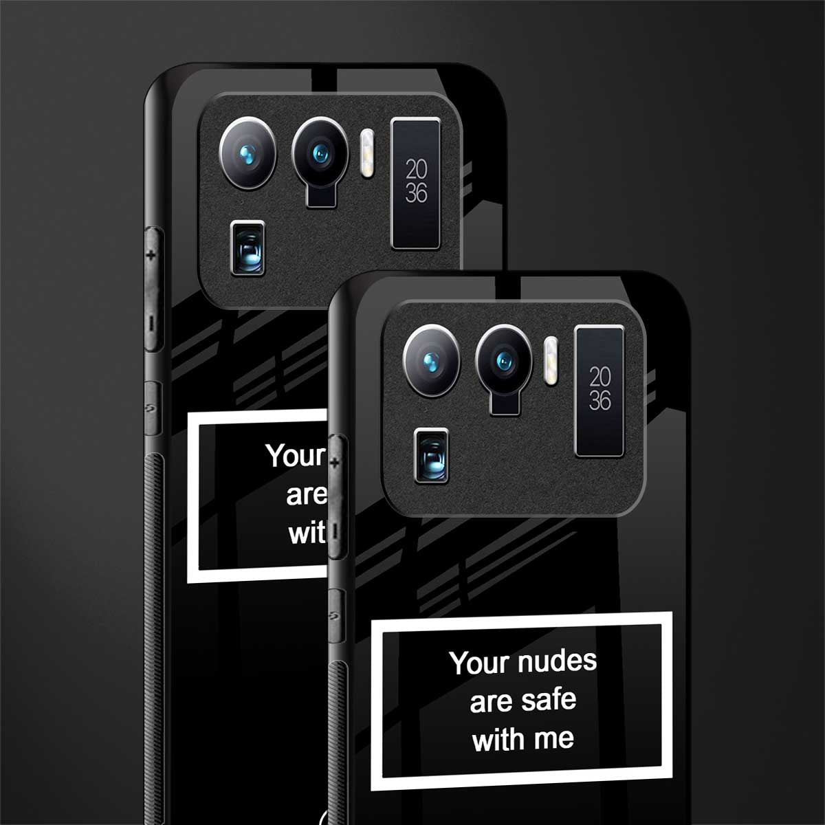 your nudes are safe with me black glass case for mi 11 ultra 5g image-2