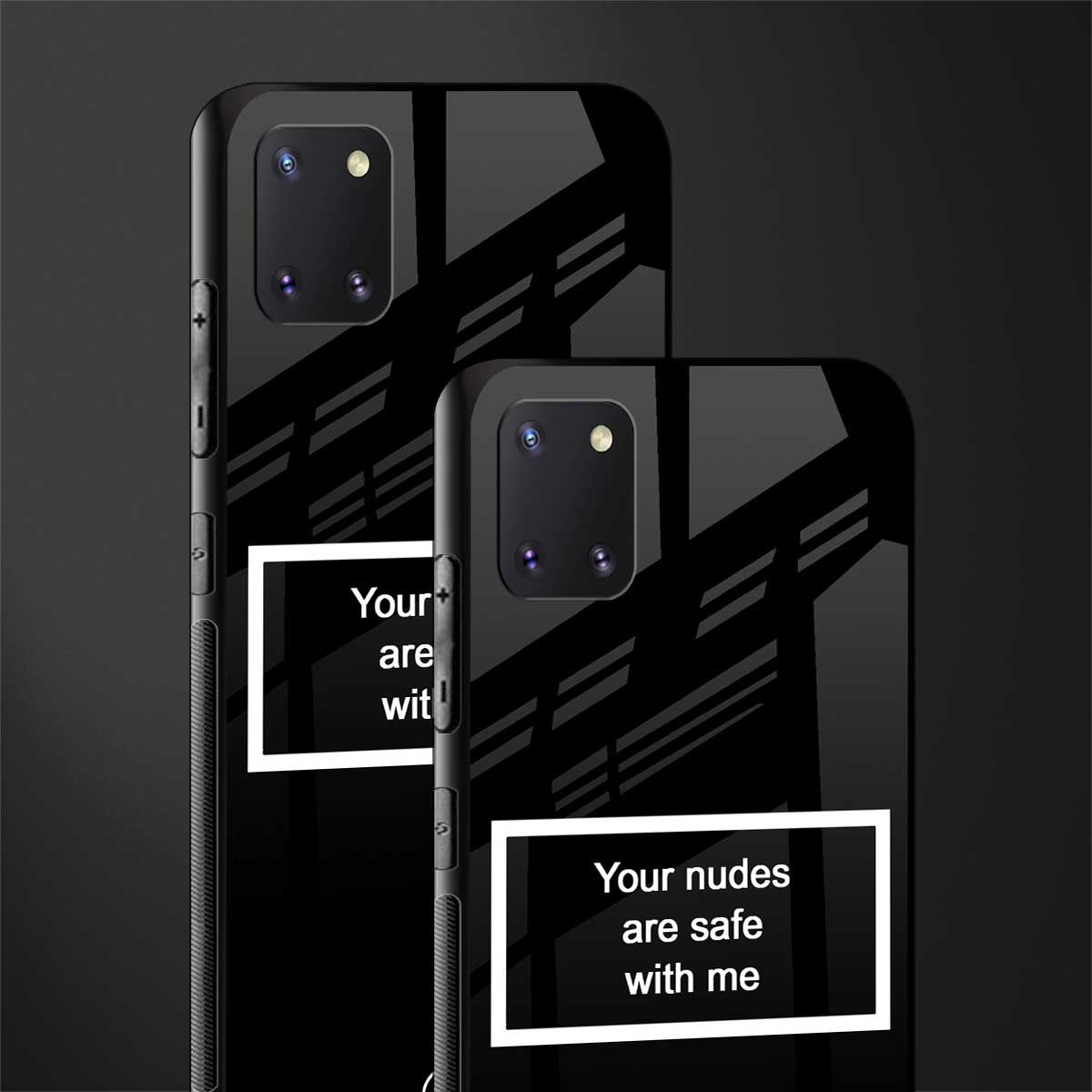 your nudes are safe with me black glass case for samsung a81 image-2