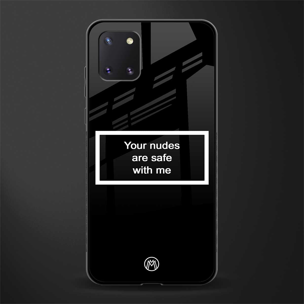 your nudes are safe with me black glass case for samsung a81 image