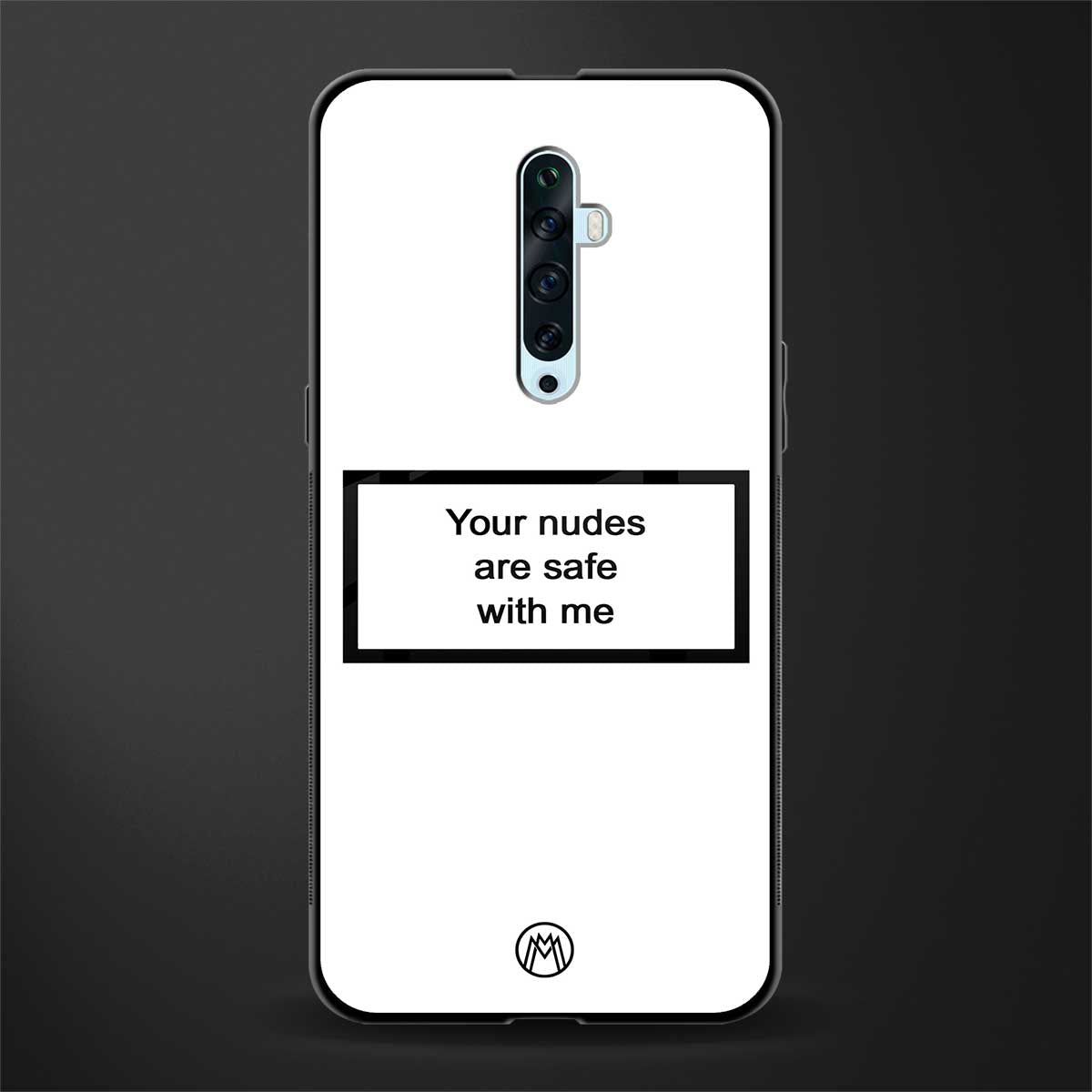 your nudes are safe with me white glass case for oppo reno 2f image