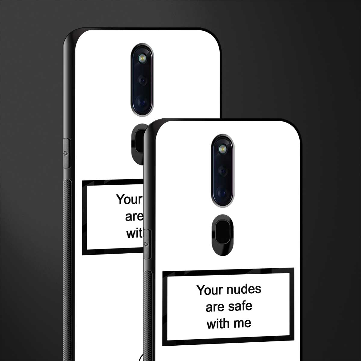 your nudes are safe with me white glass case for oppo f11 pro image-2