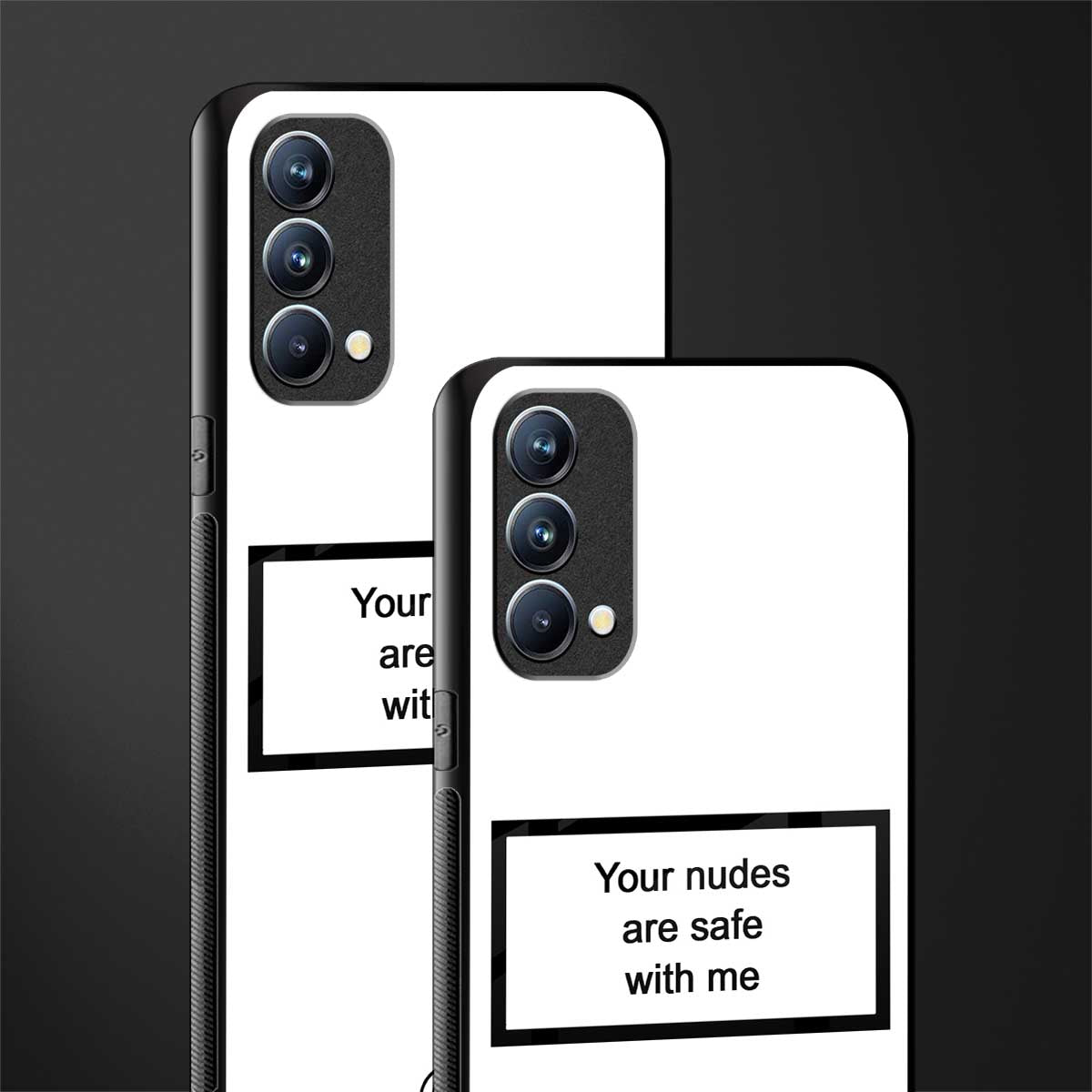 your nudes are safe with me white glass case for oppo f19s image-2