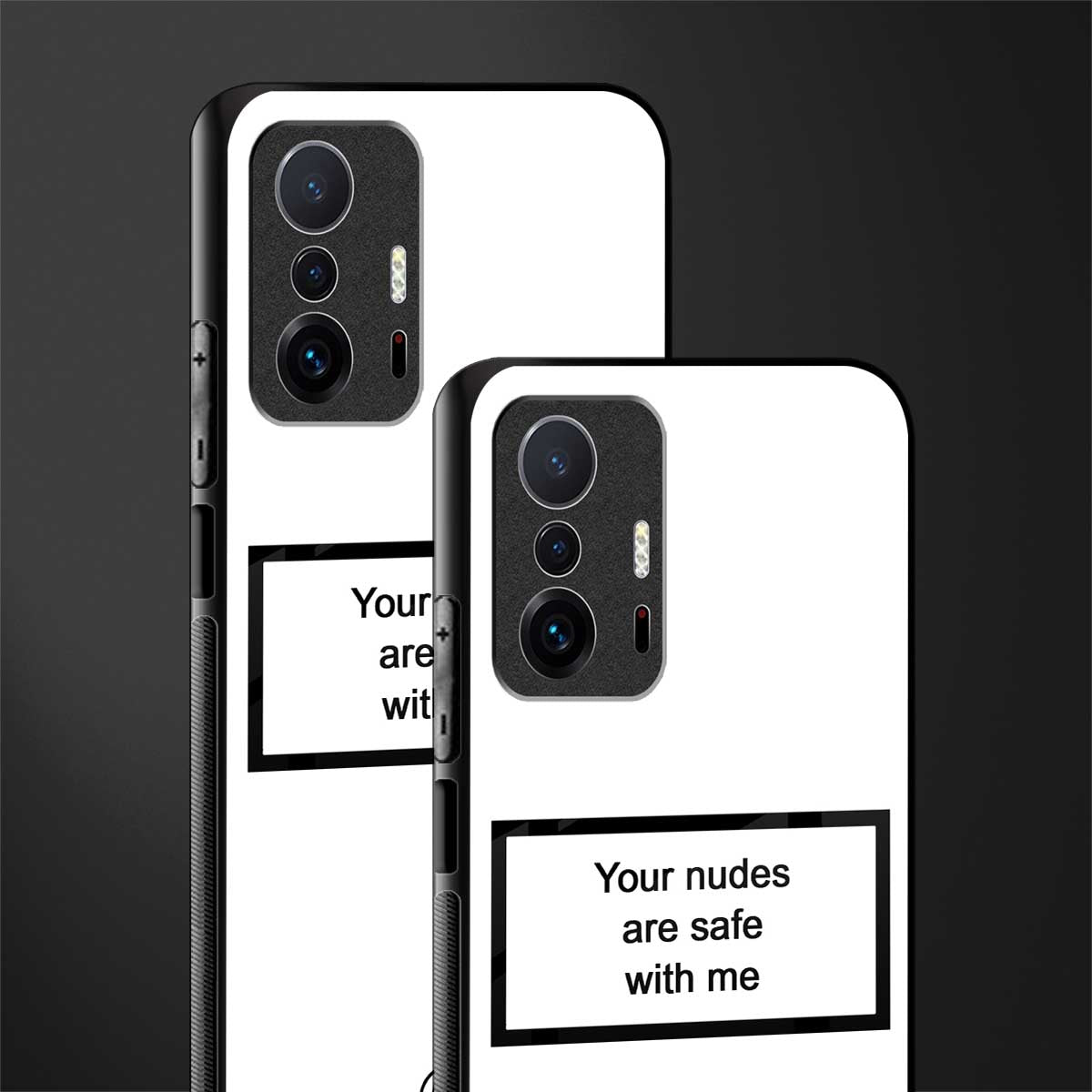 your nudes are safe with me white glass case for mi 11t pro 5g image-2
