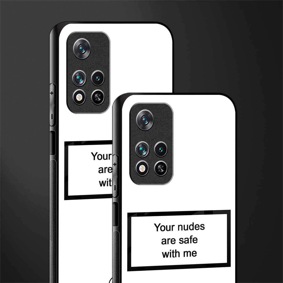 your nudes are safe with me white glass case for poco m4 pro 5g image-2