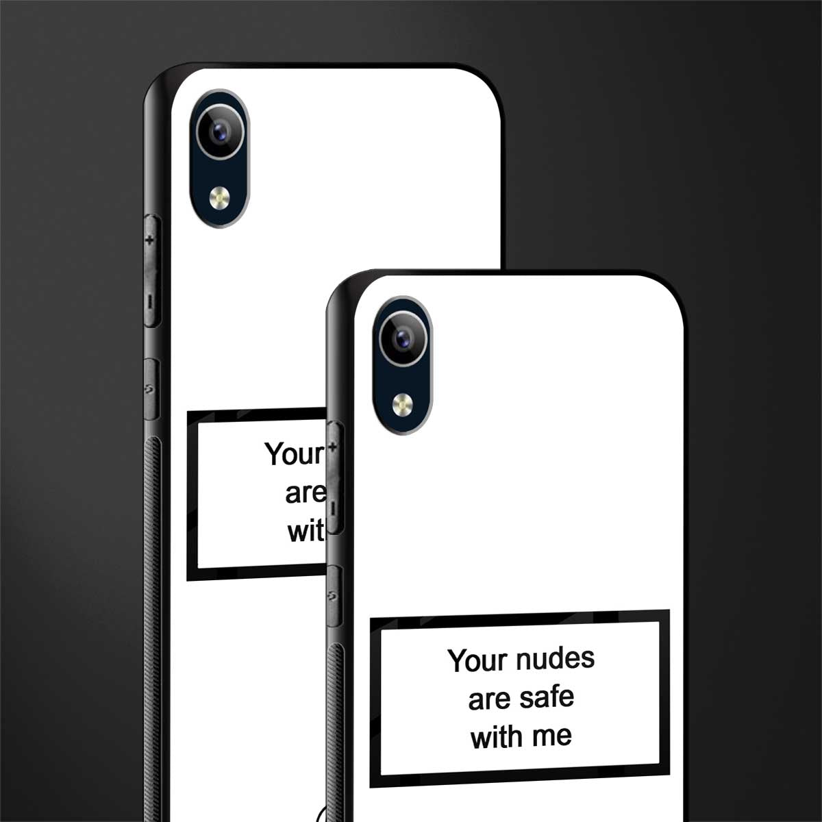 your nudes are safe with me white glass case for vivo y1s without fingerprint image-2
