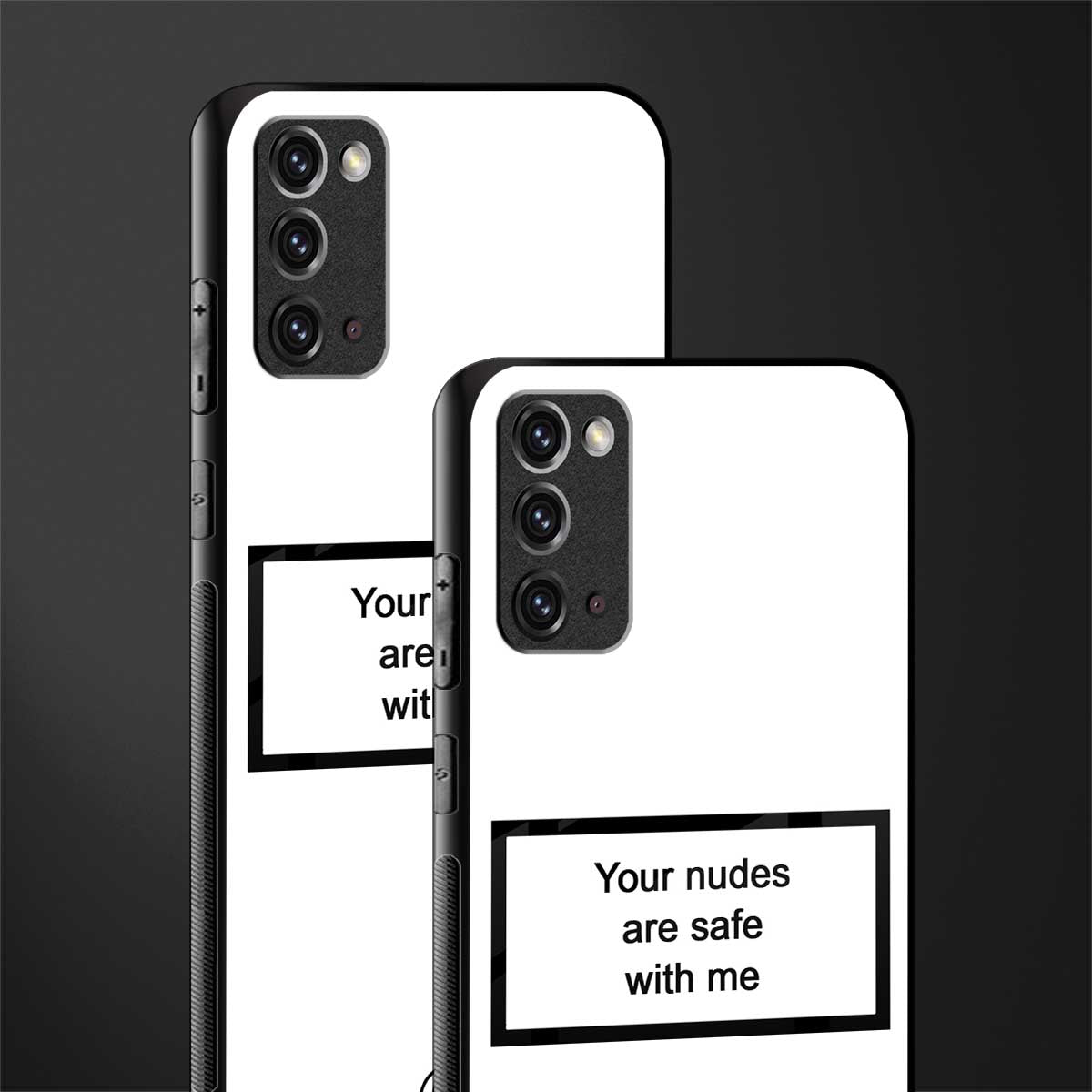 your nudes are safe with me white glass case for samsung galaxy note 20 image-2