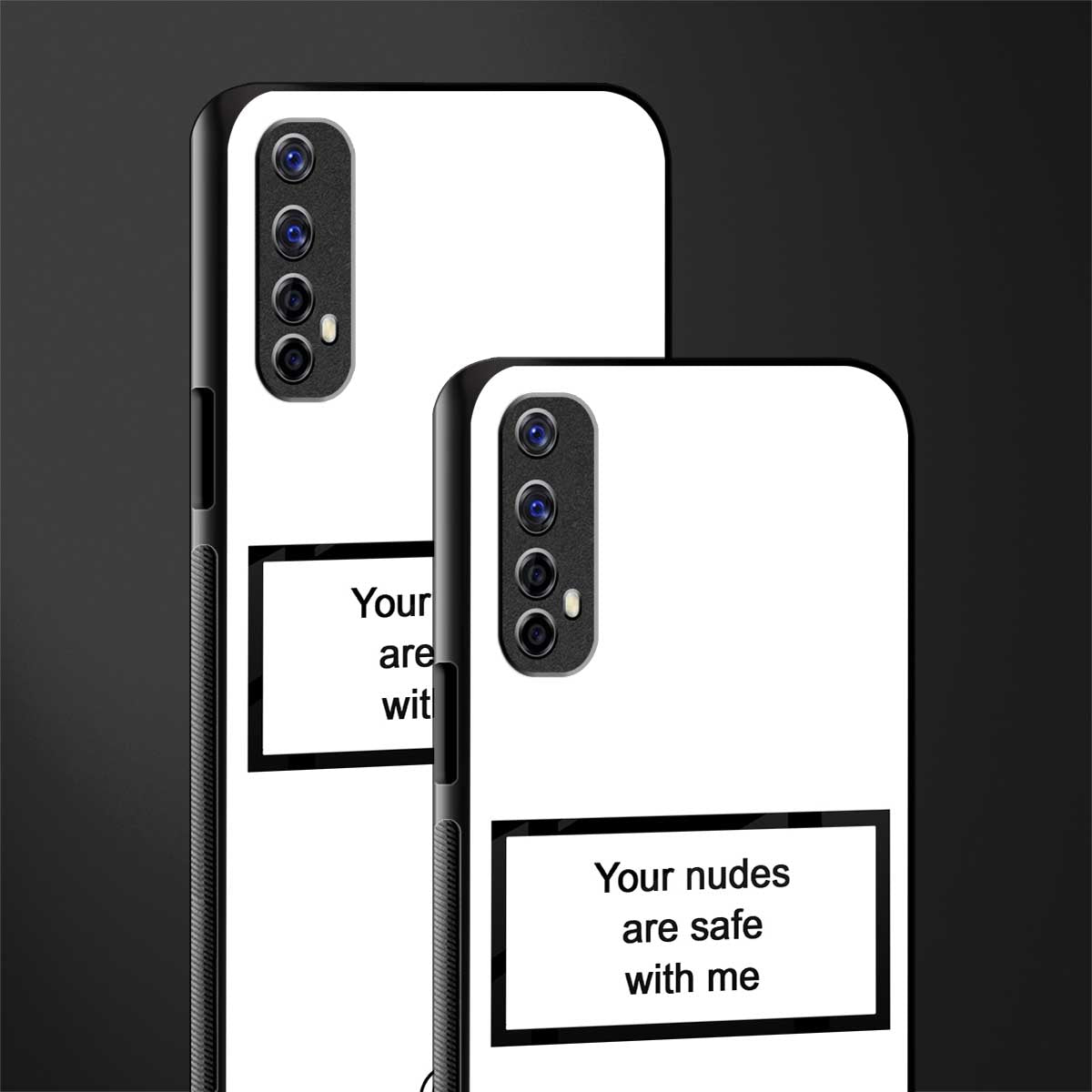 your nudes are safe with me white glass case for realme 7 image-2