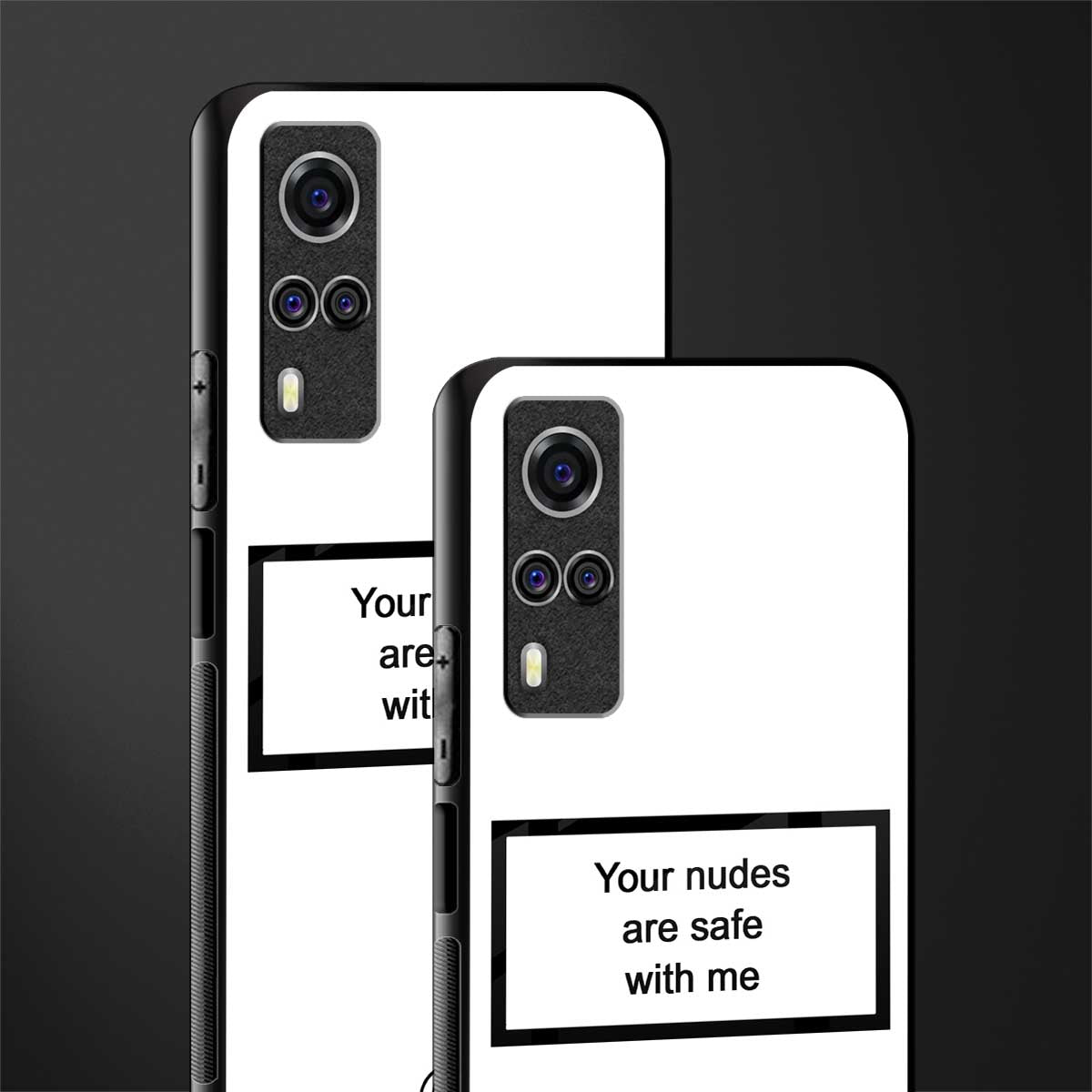 your nudes are safe with me white glass case for vivo y51 image-2