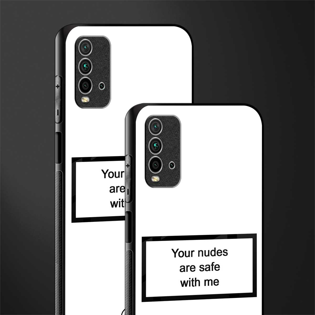 your nudes are safe with me white glass case for redmi 9 power image-2