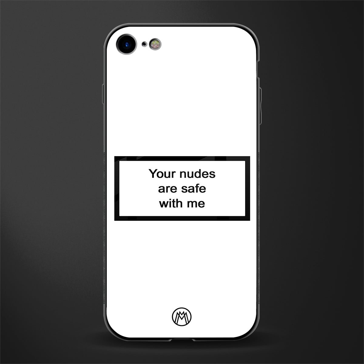 your nudes are safe with me white glass case for iphone se 2020 image