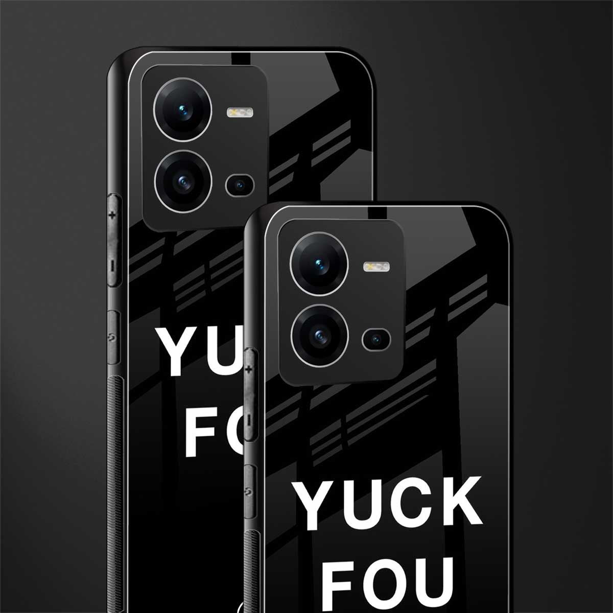 yuck fou back phone cover | glass case for vivo v25-5g