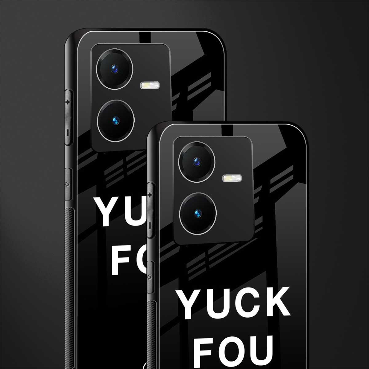 yuck fou back phone cover | glass case for vivo y22