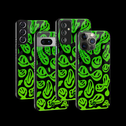 Acid Smiles Neon Green Phone Cover | Glass Case