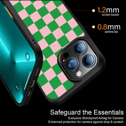 Pink & Green Check Pattern Phone Cover | MagSafe Case