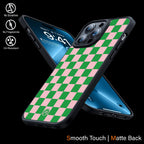 Pink & Green Check Pattern Phone Cover | MagSafe Case