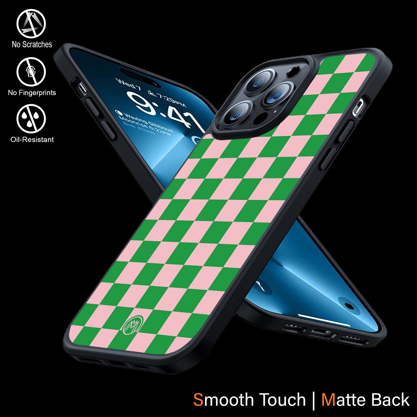 Pink & Green Check Pattern Phone Cover | MagSafe Case