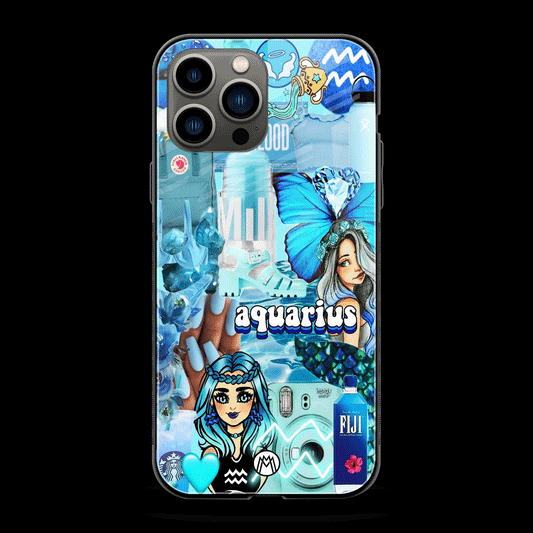 Aquarius Aesthetic Collage Phone Cover | Glass Case