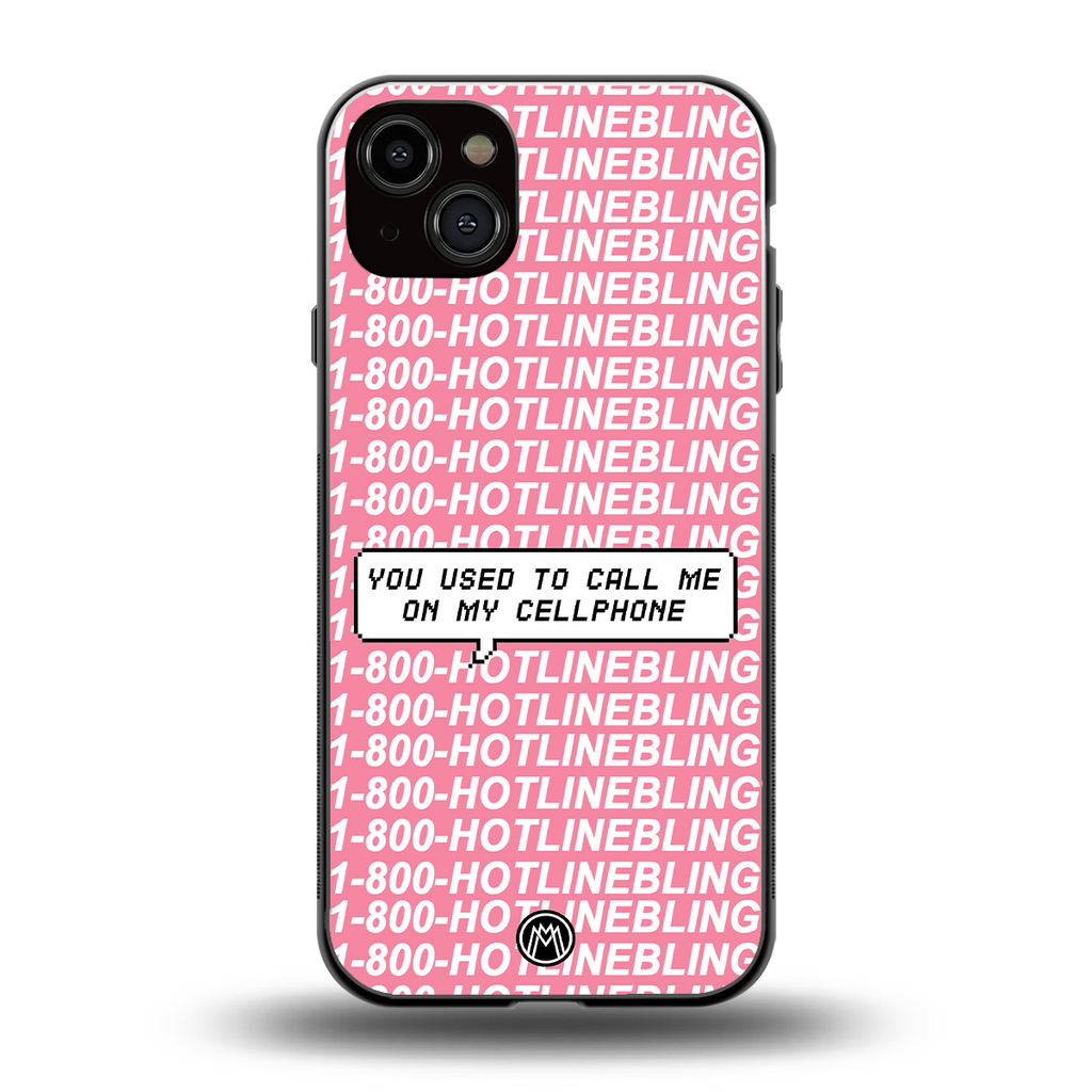 1800 hotline bling back phone cover | glass case for iphone 15 plus