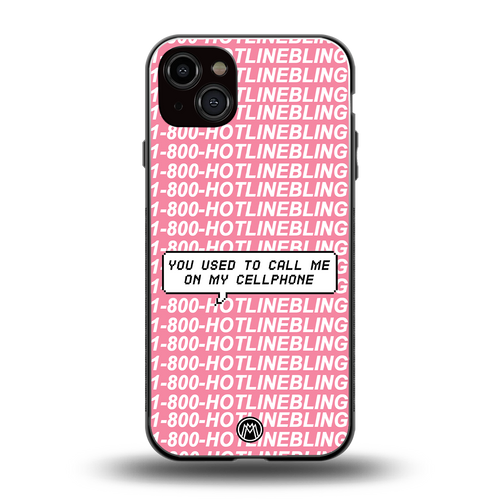 1800 hotline bling back phone cover | glass case for iphone 15 plus