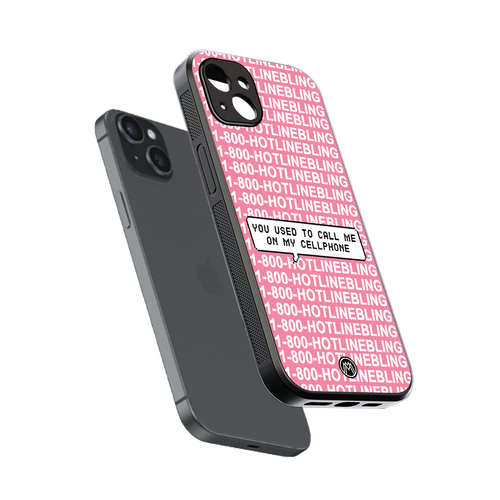 1800 hotline bling back phone cover | glass case for iphone 15 plus