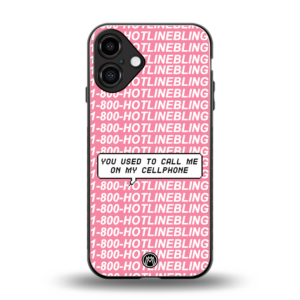 1800 hotline bling back phone cover | glass case for iphone 16 plus