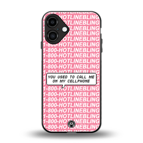 1800 hotline bling back phone cover | glass case for iphone 16 plus