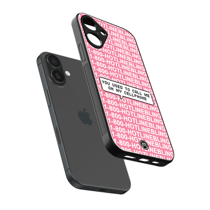 1800 hotline bling back phone cover | glass case for iphone 16 plus
