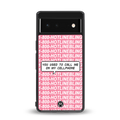 1800 hotline bling back phone cover | glass case for Google Pixel 6A