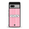1800 hotline bling back phone cover | glass case for Google Pixel 7A