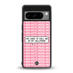 1800 hotline bling back phone cover | glass case for google pixel 8 pro