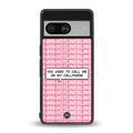 1800 hotline bling back phone cover | glass case for Google Pixel 8