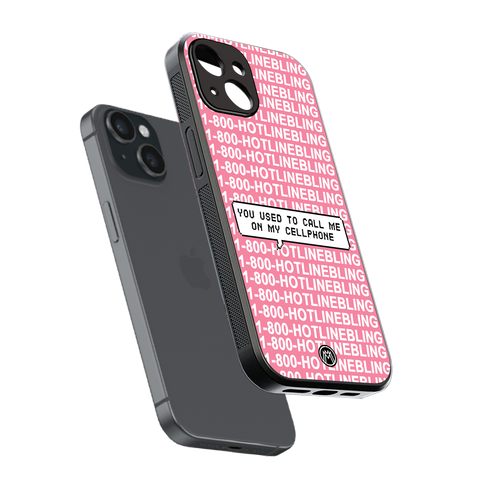 1800 hotline bling back phone cover | glass case for iphone 15