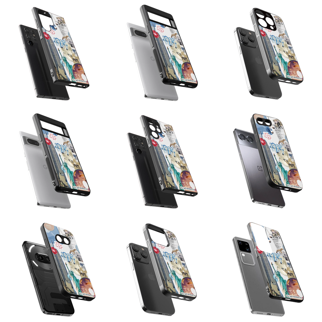 Durable Glass Back Mobile Case for iPhone, Samsung, OnePlus, Google Pixel, Redmi, Vivo, Oppo
