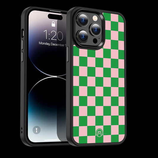 Pink & Green Check Pattern Phone Cover | MagSafe Case