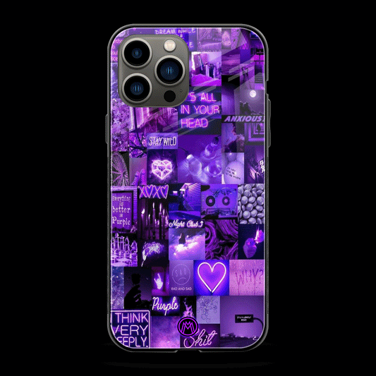 Purple Collage Aesthetic Phone Cover | Glass Case