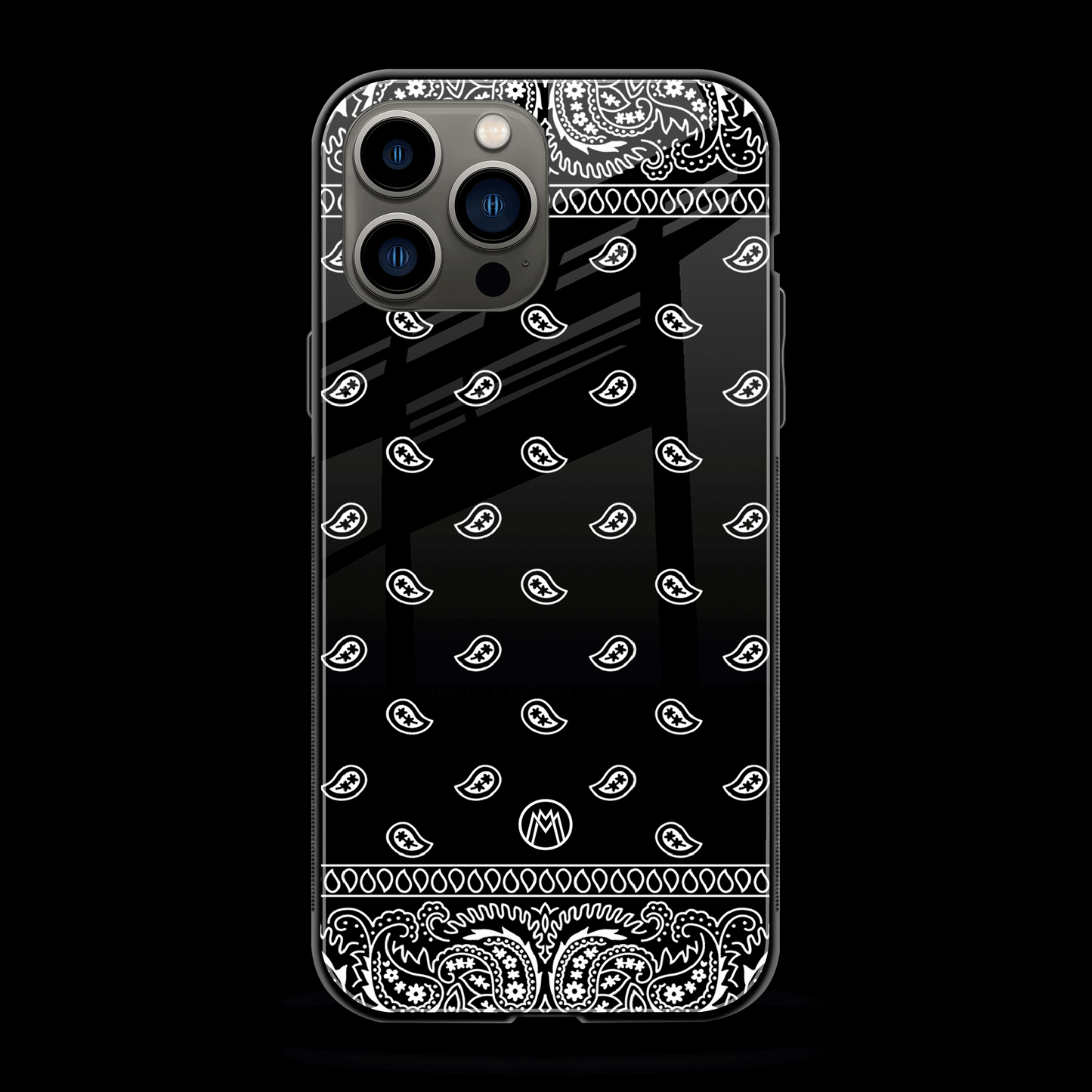 Paisley Black Phone Cover | Glass Case