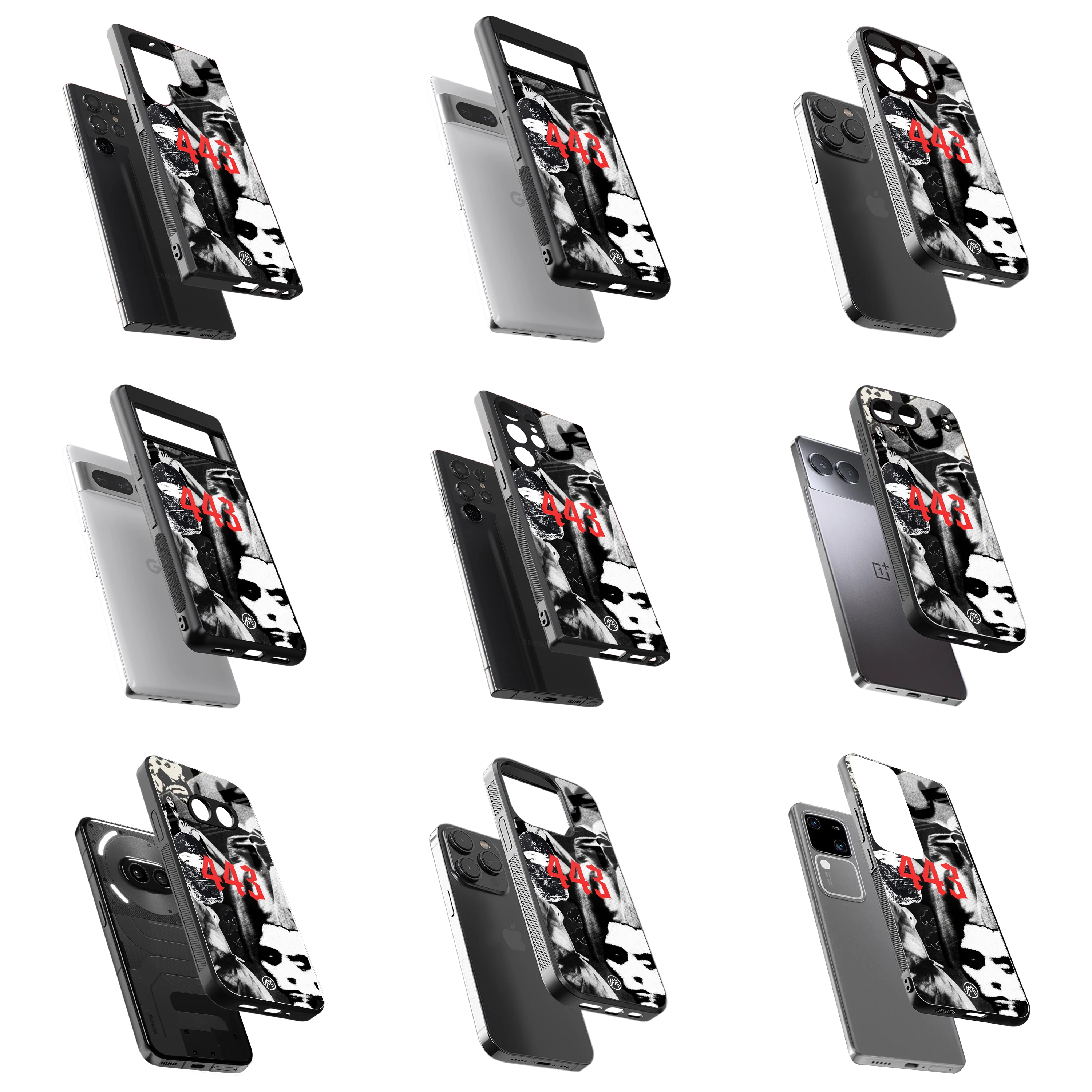 Durable Glass Back Mobile Case for iPhone, Samsung, OnePlus, Google Pixel, Redmi, Vivo, Oppo