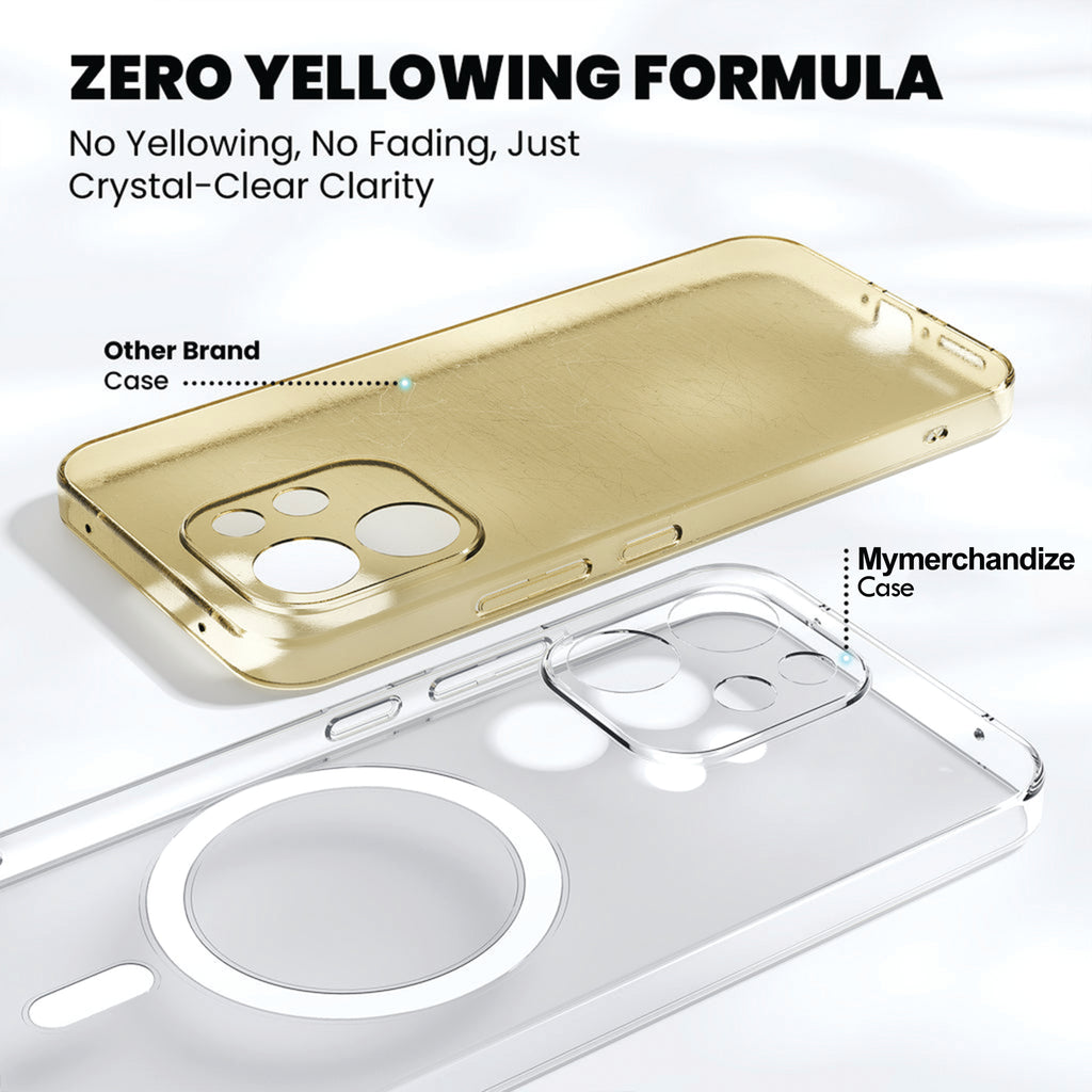 Anti Yellow Magsafe Clear Case for Vivo V70 Elite