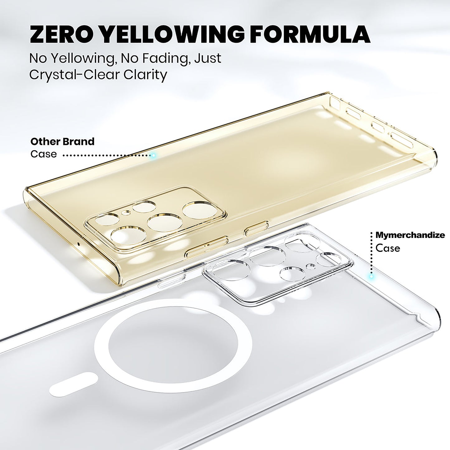 Anti Yellow Magsafe Clear Case for Samsung Galaxy S22 Ultra 5G