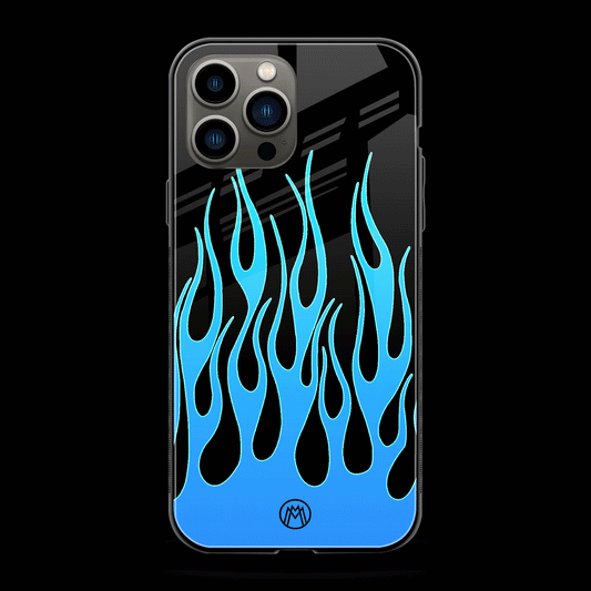 Y2k Blue Flames Phone Cover | Glass Case