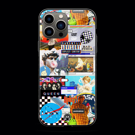 Y2K Collage Aesthetic Phone Cover | Glass Case