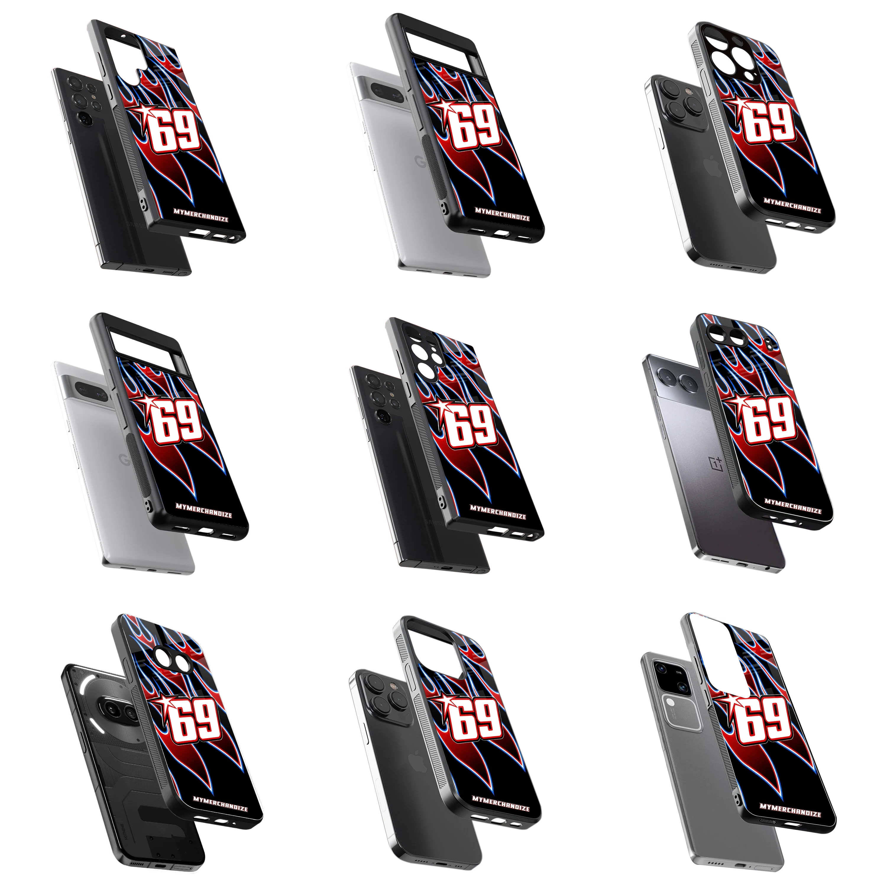 Durable Glass Back Mobile Case for iPhone, Samsung, OnePlus, Google Pixel, Redmi, Vivo, Oppo