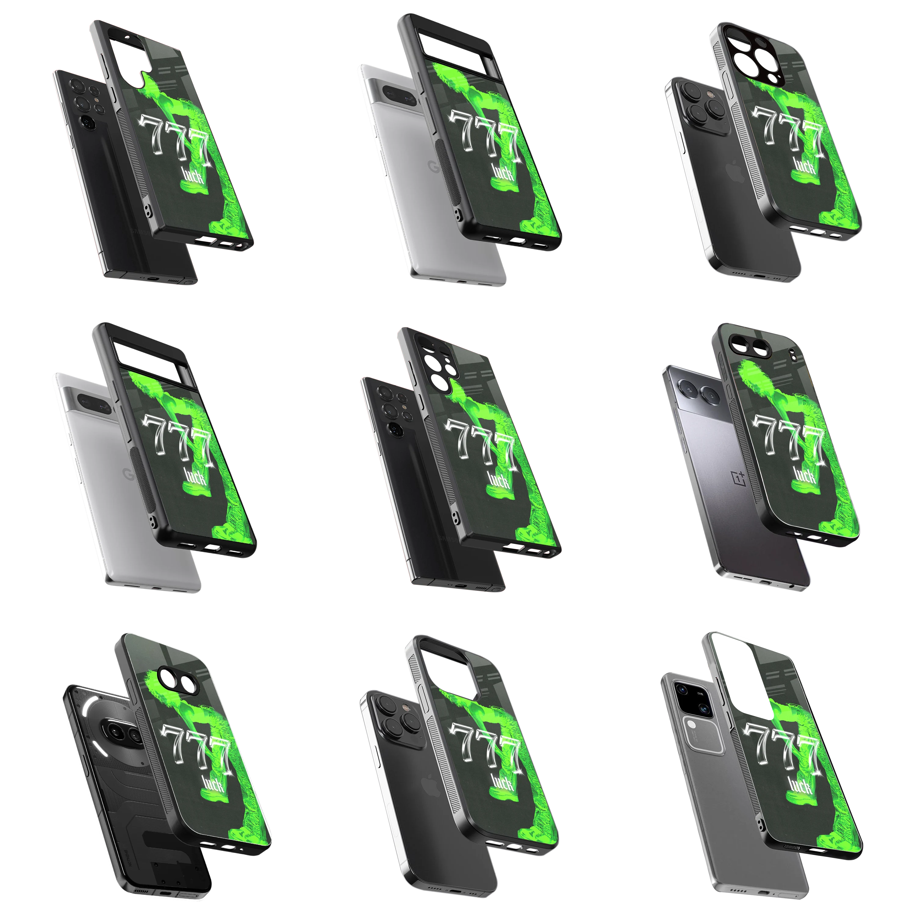 Durable Glass Back Mobile Case for iPhone, Samsung, OnePlus, Google Pixel, Redmi, Vivo, Oppo